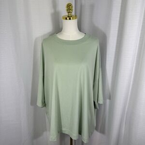 NEW COS Women's L / XL Oversized Tee Tshirt 100% Organic Cotton Boxy Green